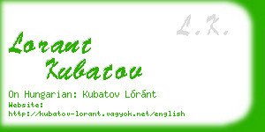 lorant kubatov business card