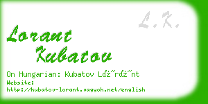 lorant kubatov business card